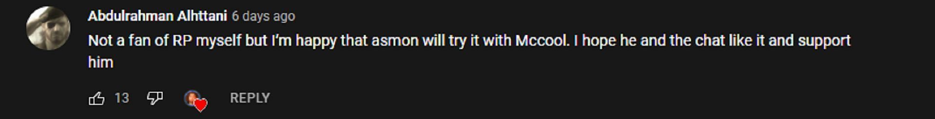 Viewer excited after Asmongold's announcement (Image via YouTube/Asmongoldclips)